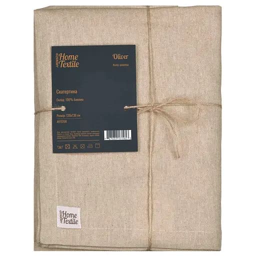 Скатерть Ardesto Oliver, 120х136см, 100% хлопок, шоколад (ART07OR) - фото 1