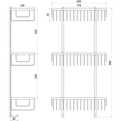 Полочка тройная Globus Lux SQ9477 - фото 3