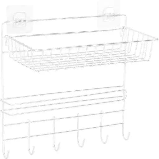 Полиця навісна двоярусна Stenson 30х14х29 см біла (25542) - фото 1