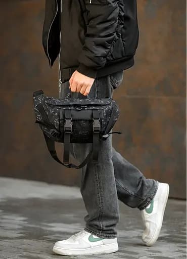 Мужская сумка бананка Sambag Dynamicdart черная 38 × 21 × 7 см (80411702m) - фото 7