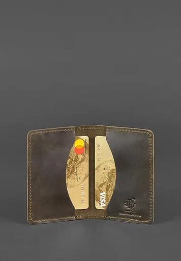 Кожаный кард-кейс (визитница) 6.0 темно-коричневый - фото 3