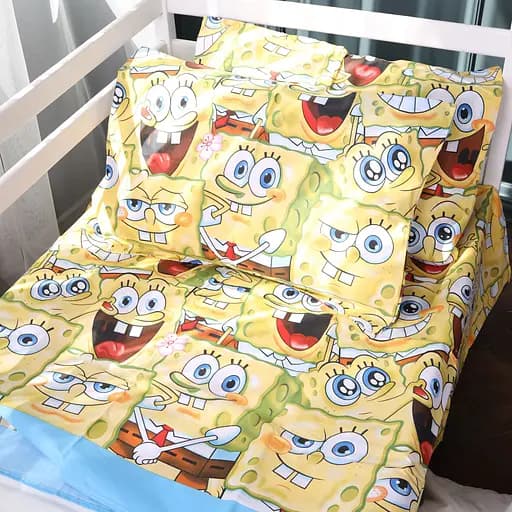 Наволочка MirSon Funny Sponge Bob бязь 50х50 см (2200011447384) - фото 1