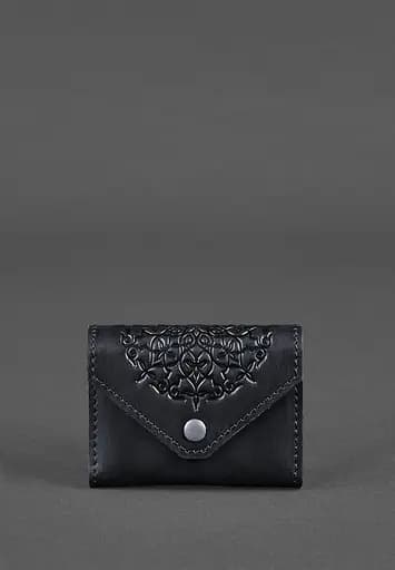 Кожаный кард-кейс 3.0 синий с мандалой - фото 2