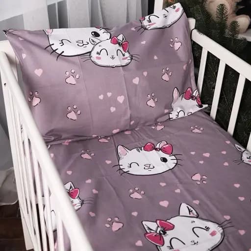 Наволочка MirSon Бязь 17-0691 Cat with a paw 40х40 см темно-пудровая (2200010455687) - фото 1