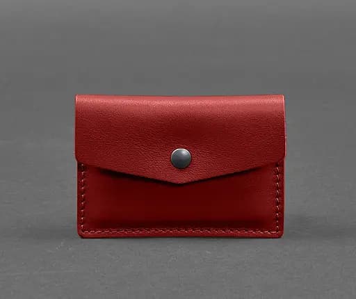 Кожаный кард-кейс 9.0 красный краст - фото 1