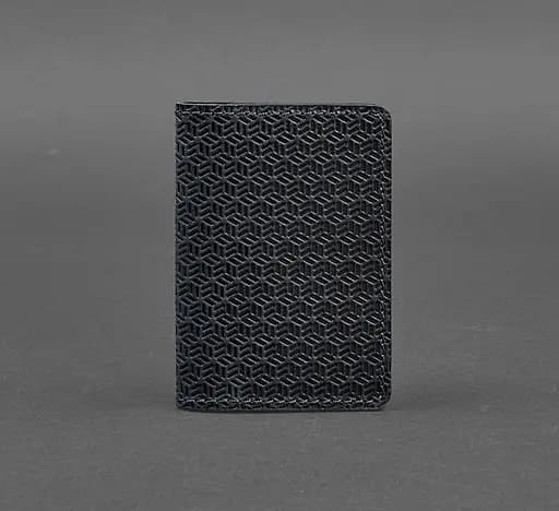 Мужской кожаный кард-кейс (визитница) 6.0 Карбон синий - фото 1