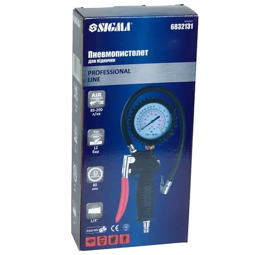 Пневмопистолет для подкачки Sigma 85-200 л/мин 12 бар (6832131) - фото 6