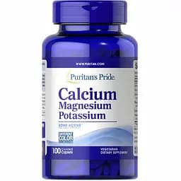 Мінеральний комплекс Puritans Pride Calcium Magnesium and Potasium 100 капсул