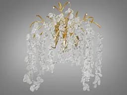 Світильник сателіт до кришталевих люстр "Гліцинія" на 3 лампи, золото