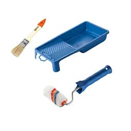 Валик "Елітаколор" 70х15 мм з ручкою, ванночка та пензлик "Стандарт" Polax (770-237)