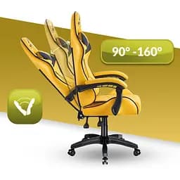 Комп'ютерне крісло Hell's HC-1007 Yellow - мініатюра 4