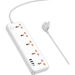 Мережевий подовжувач Hoco AC14A Rico 5-Position Socket (PD30W/1C3A) White - мініатюра 2