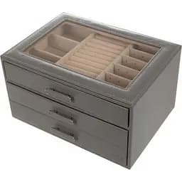 Органайзер для прикрас Elen Dekor 25х18х14.3 см сірий (819-029)