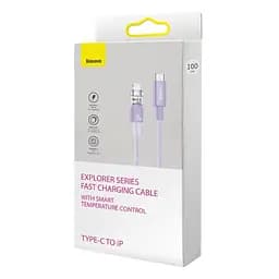 Кабель Baseus Explorer Series Fast Charging Cable with Smart Temperature Control Type-C to iP 20W 1 м Purple - мініатюра 2