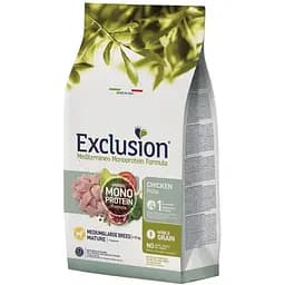 Корм Exclusion Mature Chicken Medium & Large Breed для літніх собак середніх та великих порід з надмірною вагою та зниженою активністю або стерилізованих з куркою 12 кг