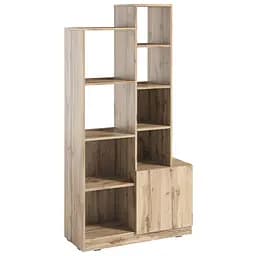 Стеллаж Moreli Paul FPA-0003 с открытыми полками и дверцей 840х1650х370 мм Дуб Аппалачи