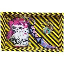 Набор сувенирных деревянных ножей. Сувенир-декор Box Керамбит Purple Camo KARPC-B