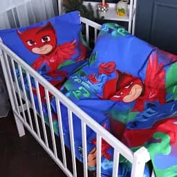 Простирадло на резинці MirSon Бязь Kids Time 17-0685 Heroes in Masks 70х130 см синьо-червоне (2200010230529) - мініатюра 2