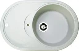 Кухонная мойка Adamant SHELL белая 770x495x200 мм, с крылом 77 см