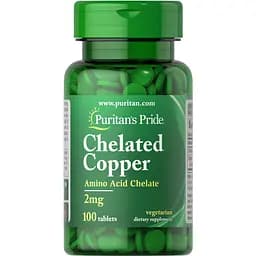 Хелат міді Puritan's Pride Copper Chelate 2 mg 100 таблеток