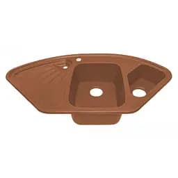 Кухонна мийка Adamant CONSENSUS terra-cotta 1045x575x190 мм, кутова з крилом 104,5 см - мініатюра 2