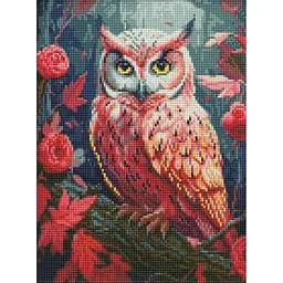 Алмазна мозаїка Фарбова совушка з АВ стразами AMO7875 30х40см