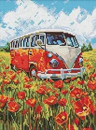 Набір з алмазною мозаїкою на підрамнику Подорож у червоне Ideyka AMO8215, 30x40 см