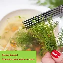 Кухонні п'ятишарові ножиці для нарізки зелені та шинковки з мультилезом, Kitchen Master Блакитний 86302 - мініатюра 8