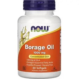 Жирні кислоти NOW Borage Oil 1000 mg, 60 капсул