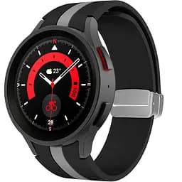 Ремінець для Samsung Galaxy Watch 4 40mm - чорно-сірий ширина кріплення 20мм силікон Watchbands Cls-way (W27-7WB39441171)