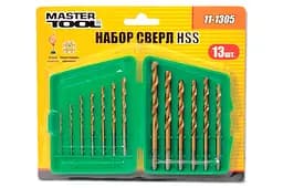 Набір свердел по металу Mastertool титан 1.5-6.5 мм (у наборі 13 шт.) 11-1305 - мініатюра 2