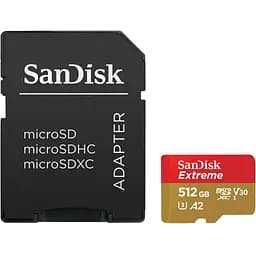 Карта пам'яті SanDisk 512GB microSD class 10 UHS-I U3 V30 Extreme (SDSQXAV-512G-GN6MA)