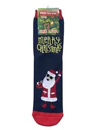 Чоловічі Новорічні шкарпетки "Санта в караоке" 123020