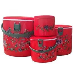 Набор термосов Stenson с пластиковой колбой 4 шт. красный (25668)