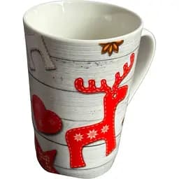 Чашка новогодняя Tanto T3694-3 керамика в подарочной упаковке 350 мл Белая с красным