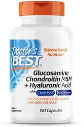 Препарат для суглобів і зв'язок Doctor's Best Glucosamine Chondroitin MSM + Hyaluronic Acid, 150 капсул