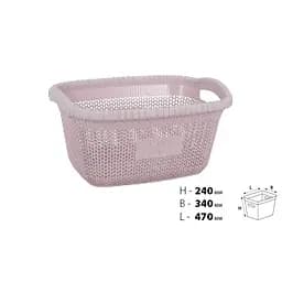 Кошик для білизни Violet House Віолетта Powder, поліпропілен, 28 л, світло-рожевий (1003 Виолетта POW б/кр. 28 л) - мініатюра 2