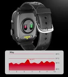 Розумний годинник телефон для дітей Lemfo M62 з GPS геолокацією, SIM-картою, пульсометром, датчким зняття з руки та кнопкою SOS До 4 днів роботи Чорний - мініатюра 10