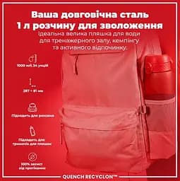 Пляшка для води ION8 1000 мл (ЕКО пляшка) BPA Free Red (I8RF1000RED) - мініатюра 5