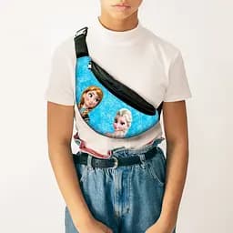 Сумка-бананка Эльза и Анна "Холодное сердце" с  принтом ,32х15см,детская,молодежная (00118)