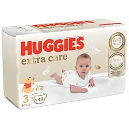 Набір Huggies: підгузки Extra Care Jumbo 3 (6-10 кг), 120 шт. + вологі серветки Huggies Pure без пластику 48 шт. - мініатюра 2