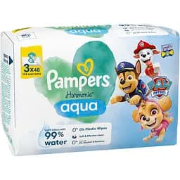 Дитячі вологі серветки Pampers Harmonie Aqua Щенячий Патруль 144 шт. (3 уп. по 48 шт.)