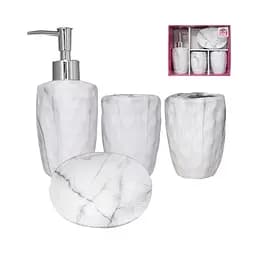 Набор для ванной комнаты SnT Мрамор, 4 предмета (888-06-022)
