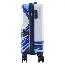 Валіза маленька під ручну поклажу Semi Line 20 дюймів (S) дюймів (S) Polycarbonate/ABS-Plastic White/Blue Print (T5653-1) - мініатюра 4