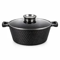 Кастрюля YS8020-G 2.0 л с антипригарным покрытием, стеклянной крышкой и индукционным дном Серая Серый 88187