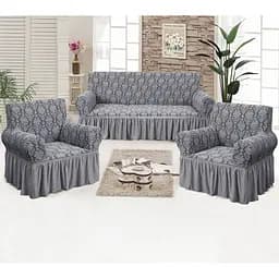 Набор чехлов на диван и кресла Love You жаккардовый серый (81105)