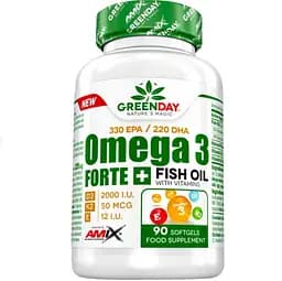 Жирные кислоты Amix Green Day Omega 3 Forte 330/220 мг+D3, K2, Vit. E 90 софт гель