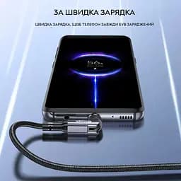 Кабель магнітний із швидкою зарядкою Elough 7 Contact 3 A, 3 в 1 Micro USB/Lightining/Type C, обертання на 540°, 1 м hoz0012450 - мініатюра 3