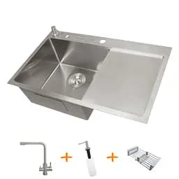 Комплект кухоннї мийки та змішувача з нержавіючої сталі NS-7848, Нержавіюча сталь