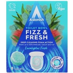 Таблетки для чистки унитазов Astonish Fizz & Fresh с ароматом эвкалипта 8 шт. 